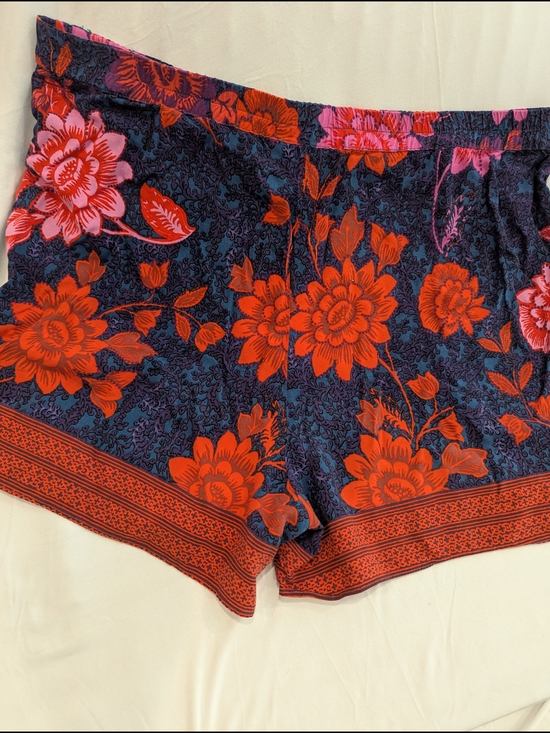 Anthropologie Navy Skirt with Red & Pink Floral Border - Picture 4 of 4